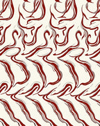 Abstract Red Swirl Pattern Rug