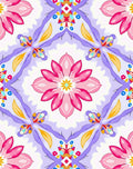 Pink And Purple Floral Medallion Rug