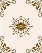 Brown Floral Medallion Corner Accents Rug