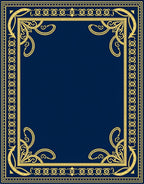 Elegant Gold Ornate Frame Rug