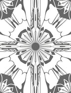 Art Deco Radial Sunburst Pattern Rug