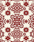 Rich Red Floral Medallion Pattern Rug