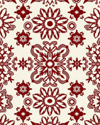 Rich Red Floral Medallion Pattern Rug
