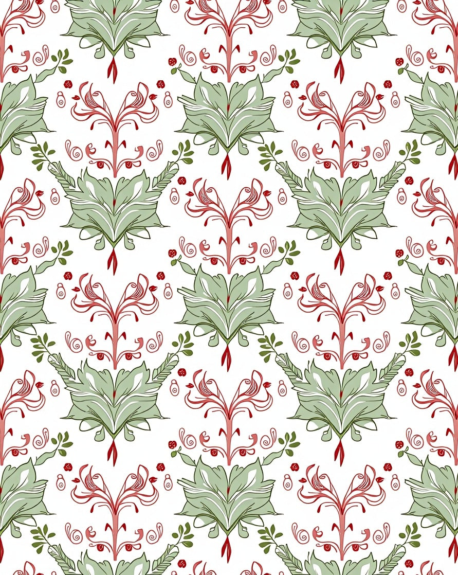Art Nouveau Floral Bird Vine Pattern Rug