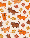 Autumn Cats Leaves Pattern Rug