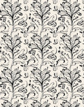Elegant Black White Floral Swirl Rug