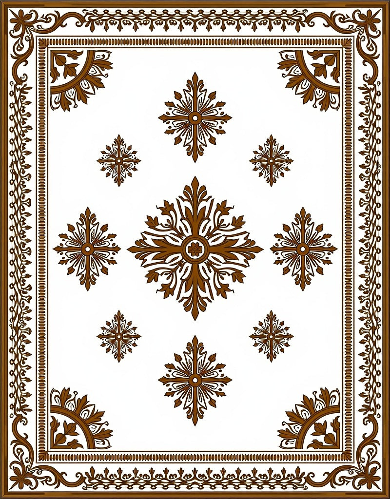 Brown Floral Medallion Classic Rug
