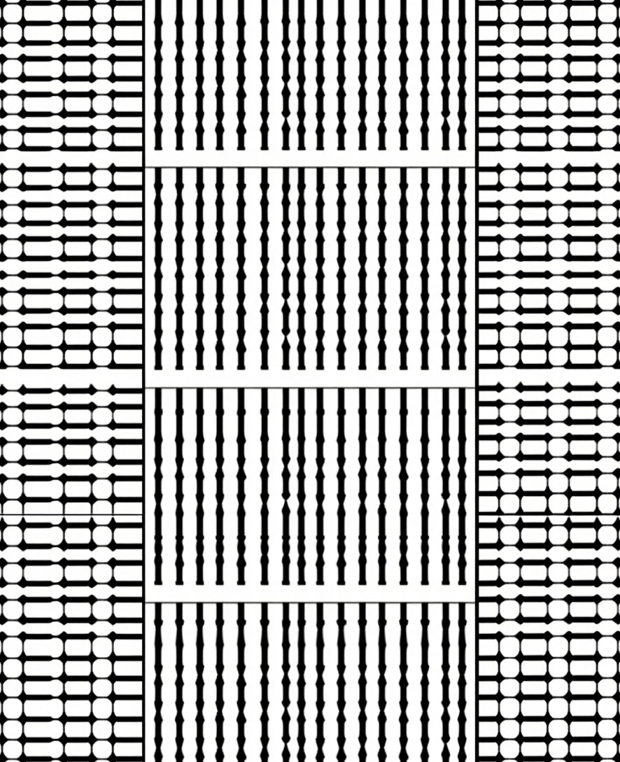 Vertical Lines Geometric Black White Pattern Rug