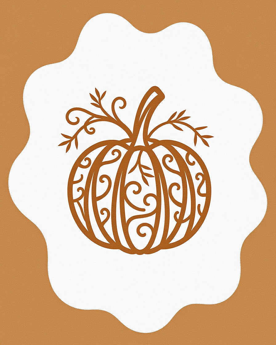 Autumn Pumpkin Vine Intricate Design Rug