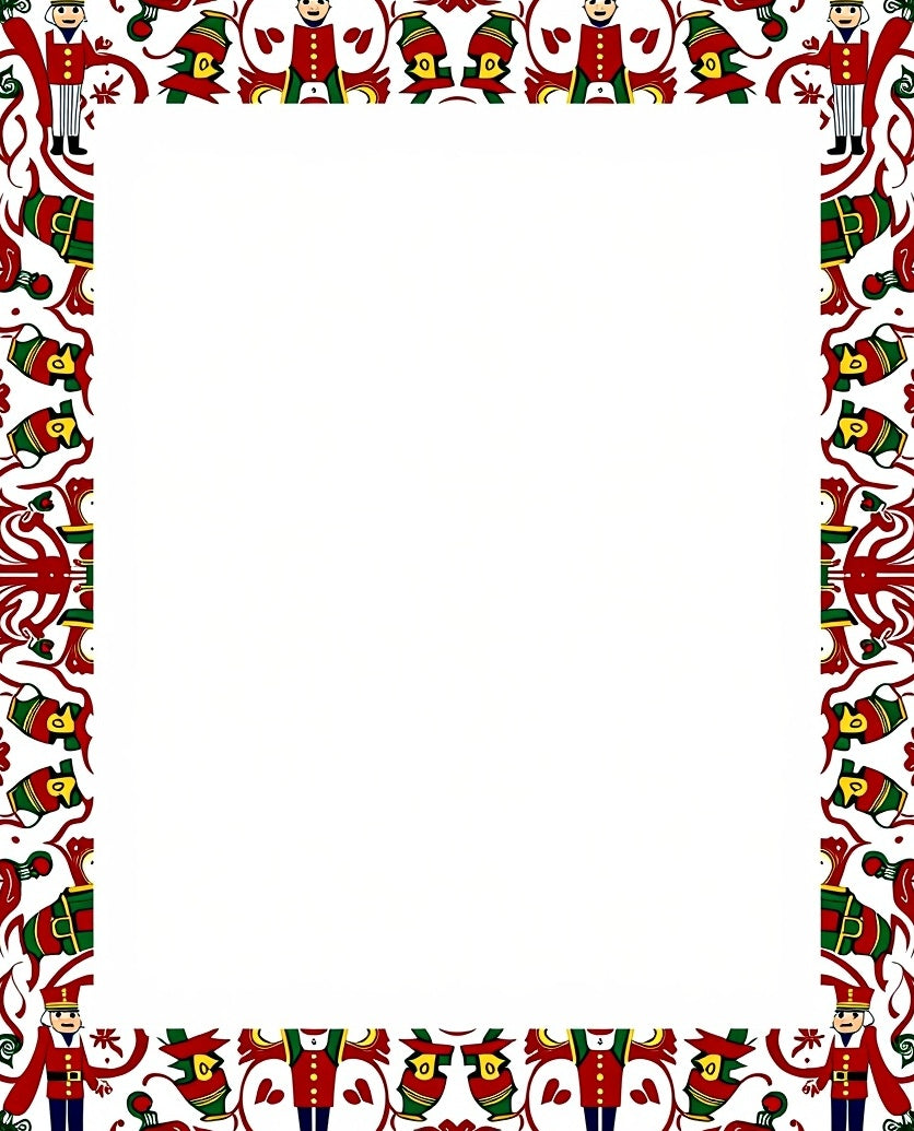Festive Soldier Nutcracker Holiday Border Rug