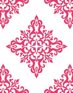 Bright Pink Contemporary Floral Medallion Rug