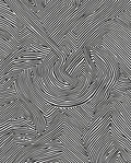 Abstract Black White Linear Pattern Rug