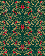 Elegant Floral Berry Pattern Rug