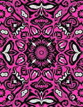 Vibrant Pink Black Mandala Pattern Rug