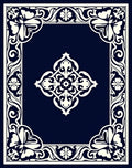 Elegant Floral Medallion Border Design Rug