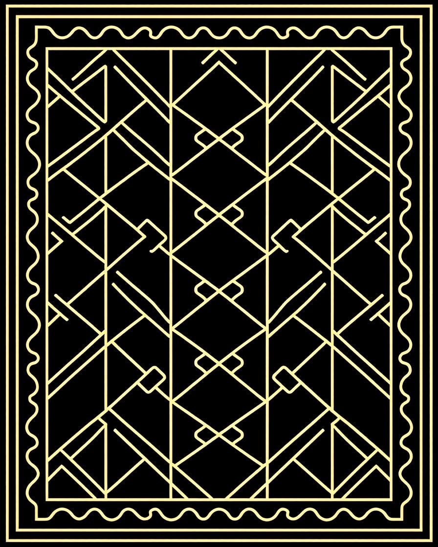 Geometric Art Deco Style Design Rug