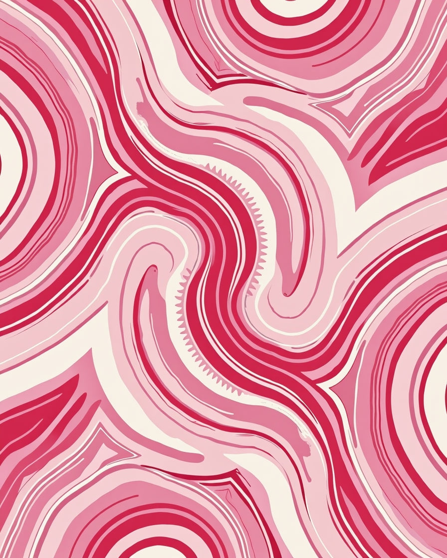 Abstract Pink Swirl Pattern Rug