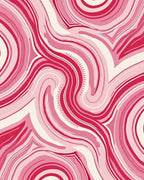 Abstract Pink Swirl Pattern Rug