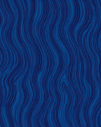 Deep Blue Wavy Line Pattern Rug