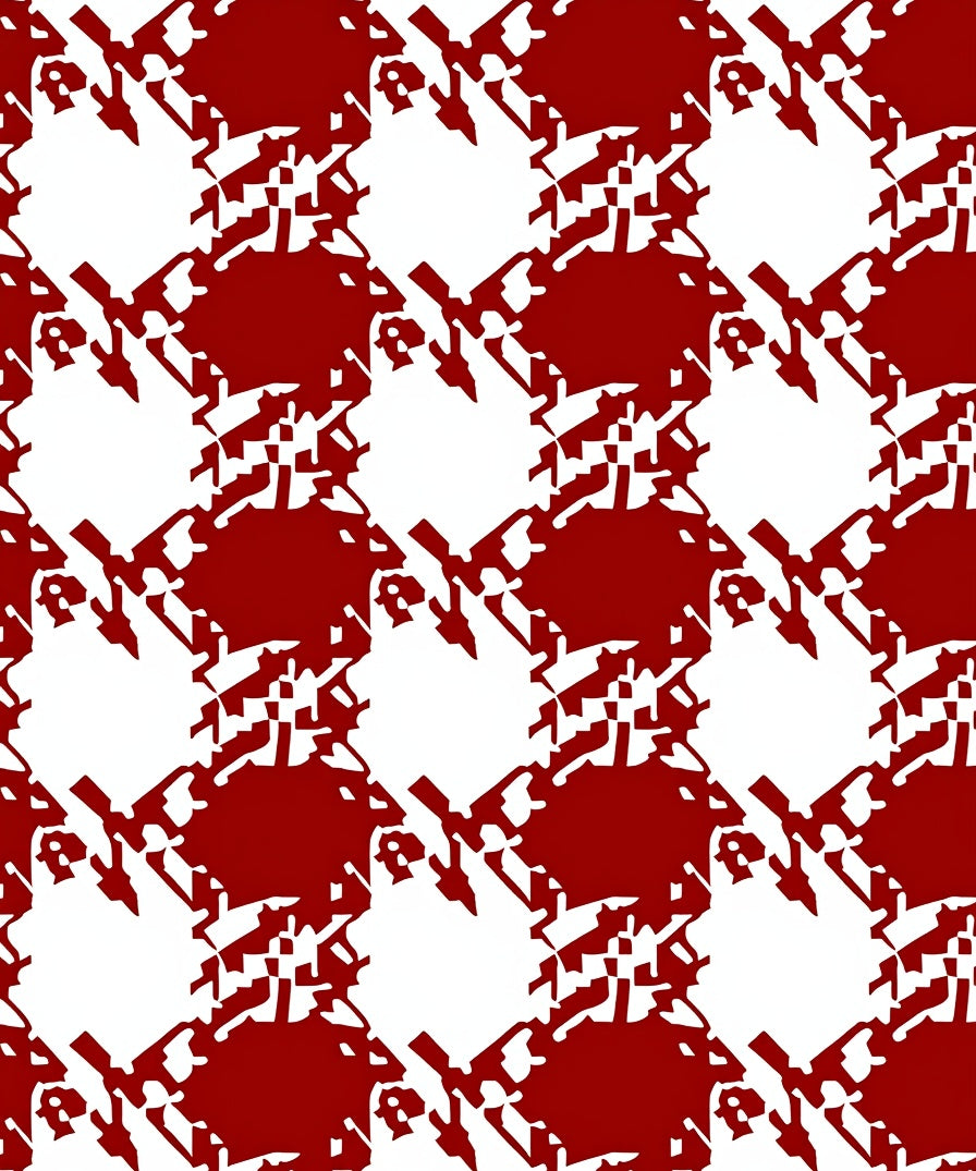 Abstract Diamond Red White Pattern Rug
