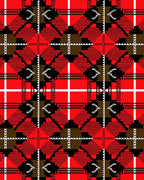 Bold Red Checkered Diamond Pattern Rug