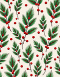 Evergreen Sprig Berry Pattern Rug