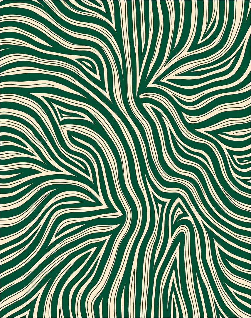 Abstract Wavy Lines Pattern Rug