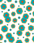 Geometric Abstract Teal Orange Shapes Rug
