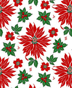 Vibrant Red Poinsettia Garden Overlay Rug