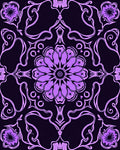 Elegant Lilac Floral Scroll Pattern Design Rug