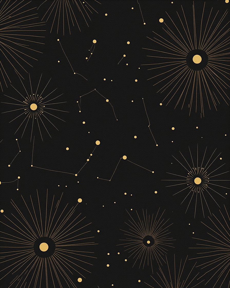 Celestial Starburst Constellation Design Rug