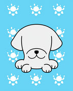 Cute Dog Paw Print Pattern Rug