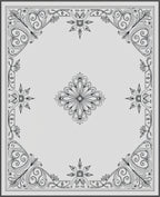 Elegant Scrollwork Floral Starburst Pattern Rug