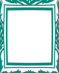 Abstract Teal Vine Patterned Frame Rug