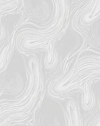 Abstract Swirl Light Grey Pattern Rug