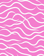 Abstract Pink Wavy Stripe Design Rug