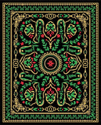 Ornate Crimson Botanical Garden Rug