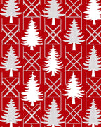 Red Christmas Tree Lattice Pattern Rug