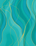 Oceanic Swirls With Gold Strands Rug