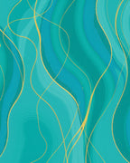 Oceanic Swirls With Gold Strands Rug