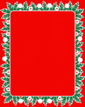 Festive Holly Berries Pine Border Rug