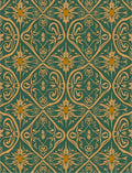 Gold And Green Floral Art Nouveau Rug