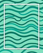 Aqua Wave Pattern Rug