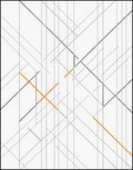 Abstract Orange Grey Geometric Pattern Rug