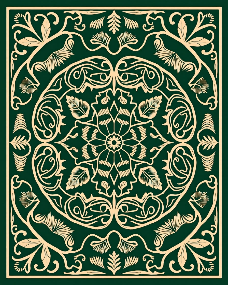 Elegant Flourish Intricate Floral Design Rug