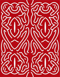Red White Abstract Organic Pattern Rug