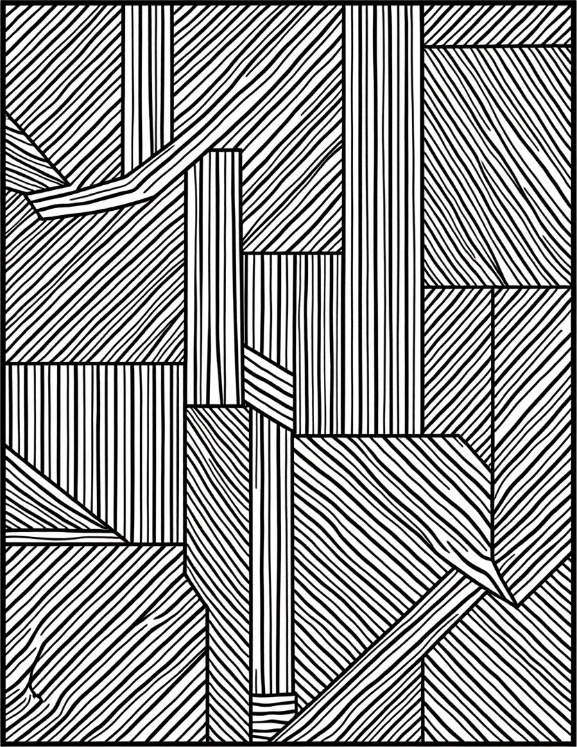 Abstract Striped Geometric Fragment Rug