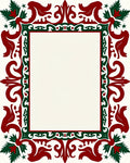 Elegant Red Green Floral Ornament Rug