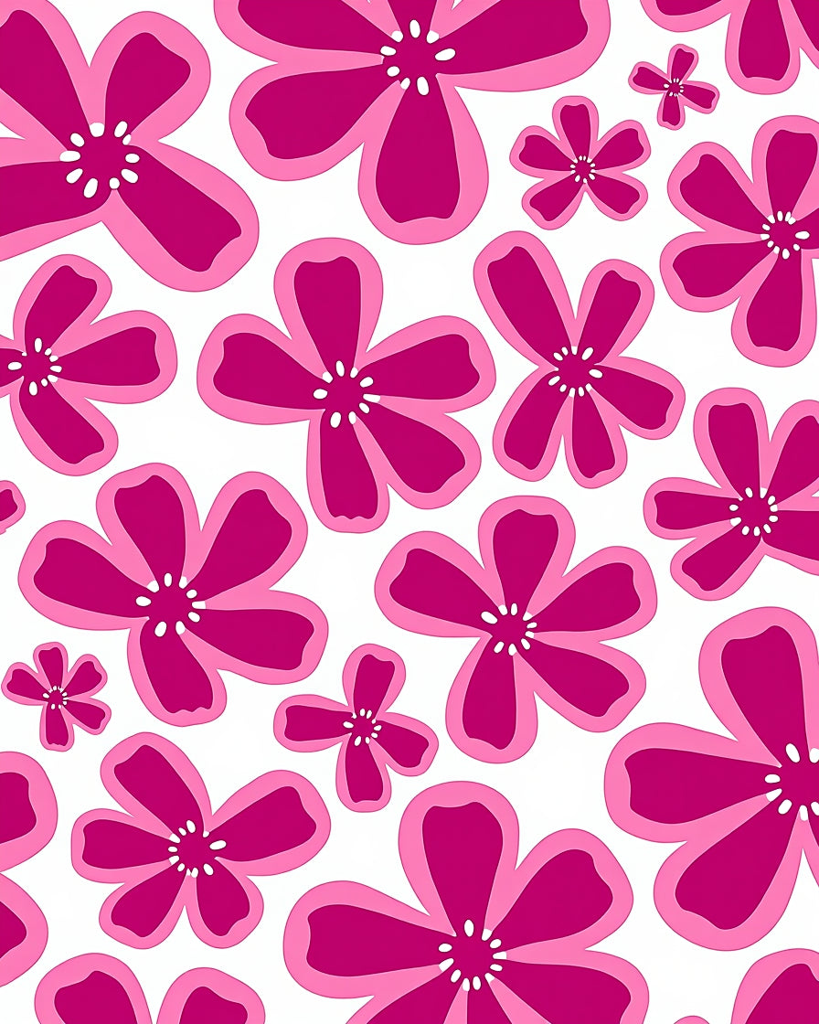 Pink Flower Pattern Design Rug