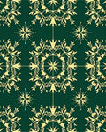 Elegant Green Gold Floral Medallion Rug